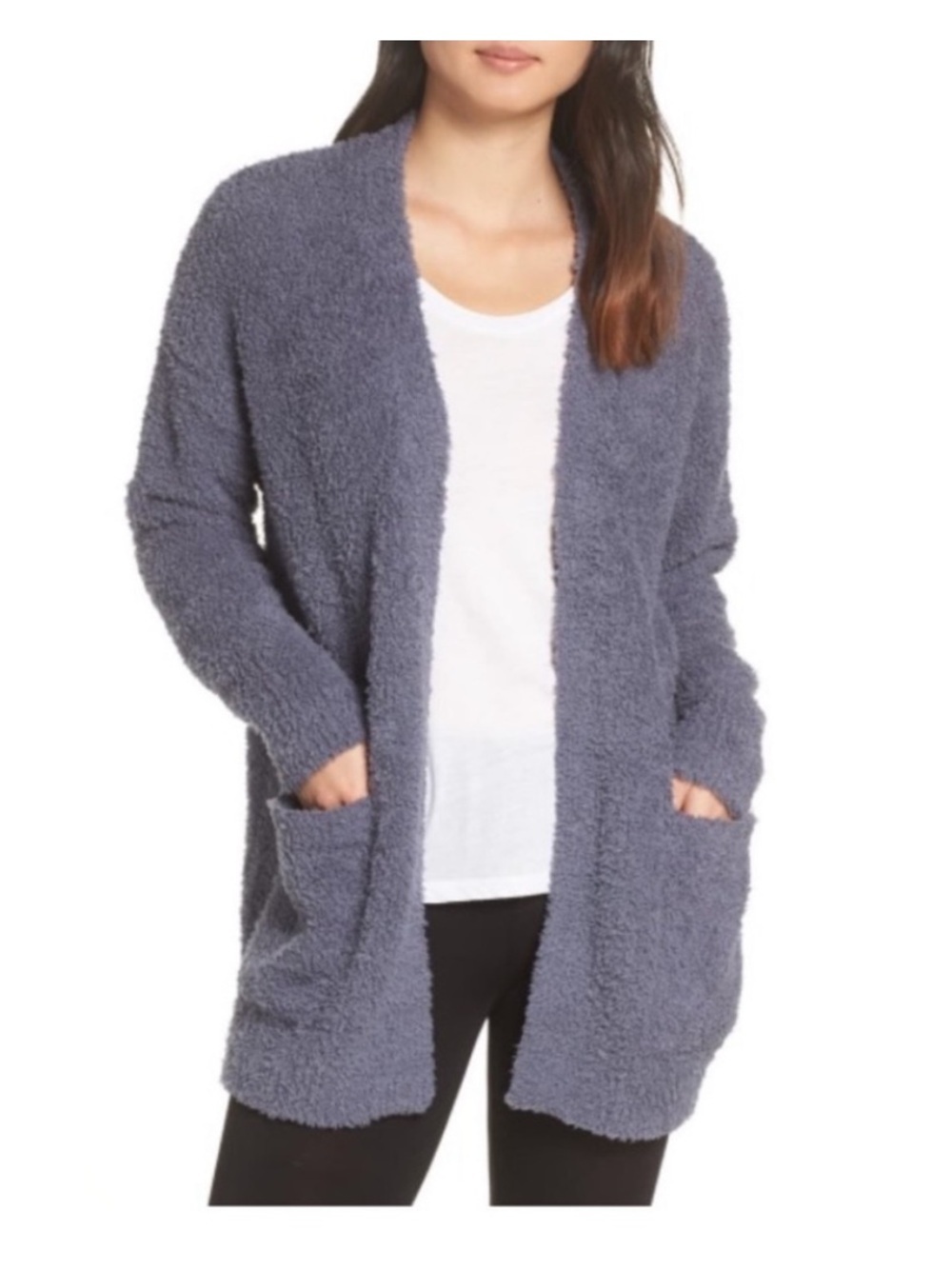 Barefoot Dreams CozyChic™ Open-Front Cardigan In Deep Sea Blue Size S/M